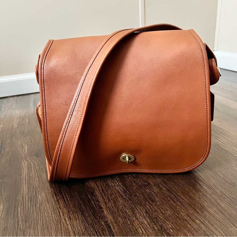 Coach Tan Leather Messenger Bag